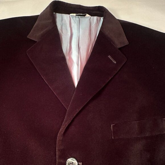 Wilke Rodriguez Single Breasted Mens Blazer 3 Button Velvet Sports Coat Jacket - Picture 8 of 16